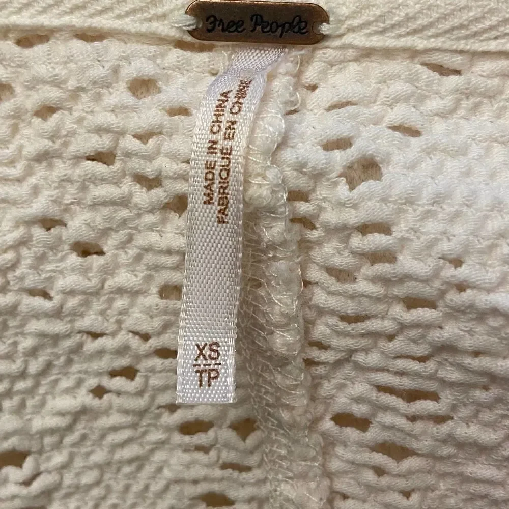 Free People Doiley Open-knit Cardigan In Ivory Combo XS